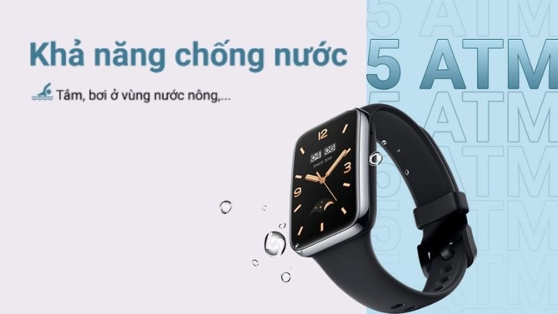 Đồng hồ thông minh Xiaomi với chuẩn chống nước 5 ATM Đồng hồ thông minh Xiaomi với chuẩn chống nước 5 ATM