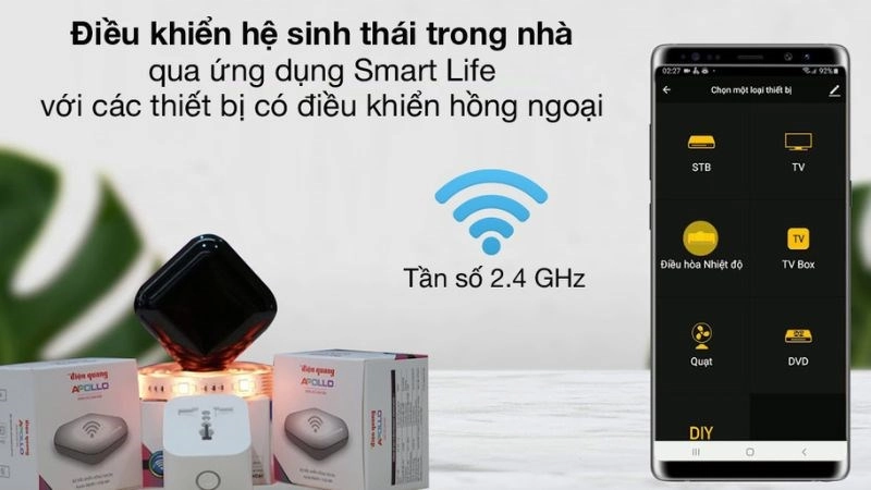 Bộ Điều Khiển Hồng Ngoại Điện Quang với ứng dụng Smart Life Bộ Điều Khiển Hồng Ngoại Điện Quang với ứng dụng Smart Life