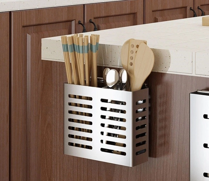 Ống đũa inox dán tường tiện lợi Ống đũa inox dán tường tiện lợi