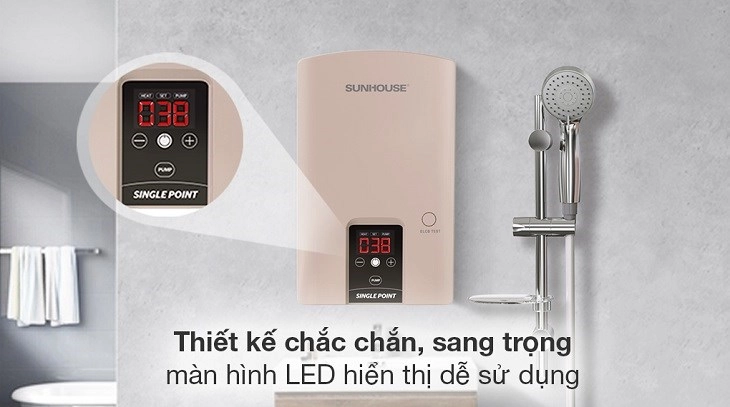 Máy nước nóng trực tiếp Sunhouse 4500W SHA9454EP được trang bị màn hình LED dễ sử dụng