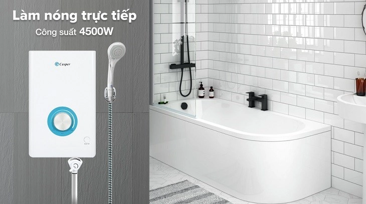Máy nước nóng trực tiếp Casper 4500W EN-45TH11 có công suất hoạt động 4500W mạnh mẽ
