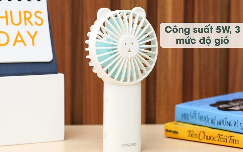 Quạt sạc mini Cosano CF003 có công suất 5 W Quạt sạc mini Cosano CF003 có công suất 5 W