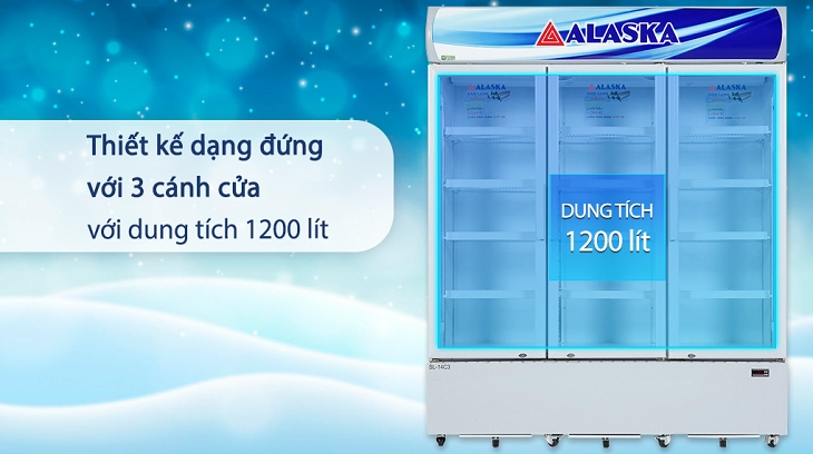 Tủ mát Alaska 1200 lít SL 14C3 sở hữu dung tích lên tới 1200 lít