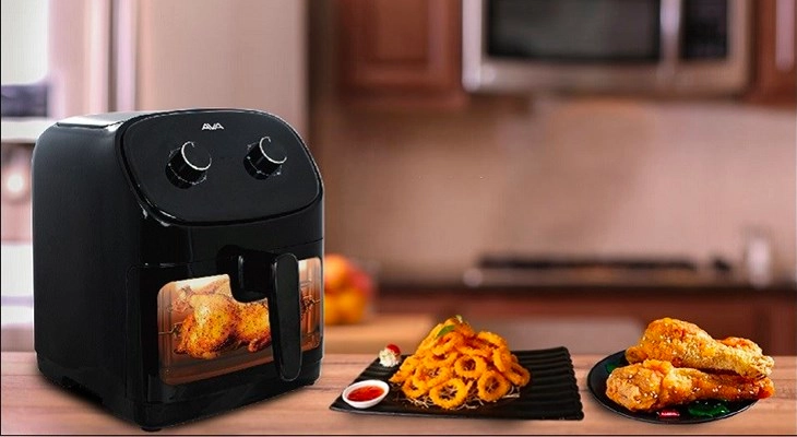 Nồi chiên không dầu Ava 55K07A 5.5 lít dễ dàng điều khiển nút xoay, nắp kính trong suốt giúp bạn quan sát món ăn Nồi chiên không dầu Ava 55K07A 5.5 lít dễ dàng điều khiển nút xoay, nắp kính trong suốt giúp bạn quan sát món ăn