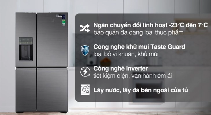 Tủ lạnh Electrolux Inverter 609 Lít EQE6879A-B