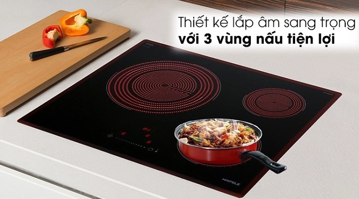 Bếp hồng ngoại 3 vùng nấu lắp âm Hafele HC-R603D (536.01.901) là dòng bếp 3 vùng nấu