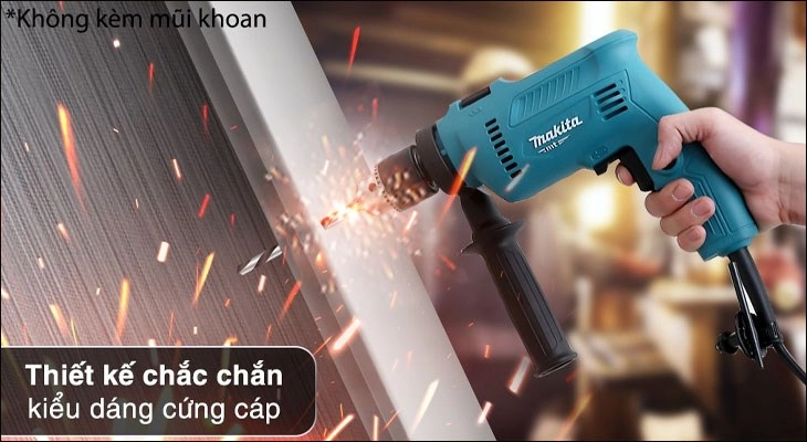 Máy khoan Makita có thiết kế nhỏ gọn và cứng cáp, thuận tiện thao tác