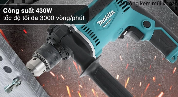 Máy khoan, vặn vít Makita có công suất mạnh mẽ, hỗ trợ hoàn thành công việc nhanh chóng