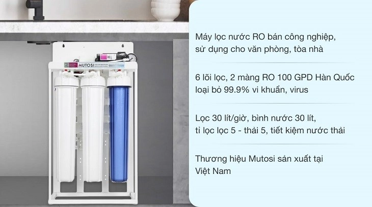 Máy lọc nước RO bán công nghiệp Mutosi MP-50 8 lõi với mức giá chỉ 10.720.000 VNĐ (cập nhật tháng 02/2023, có thể thay đổi theo thời gian)