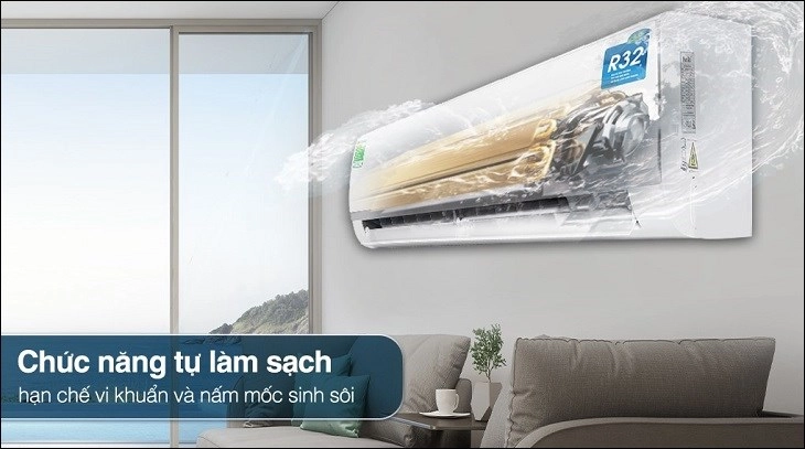 Máy lạnh Funiki Inverter 2 HP HIC18TMU.ST3 có chức năng tự làm sạch giúp hạn chế vi khuẩn