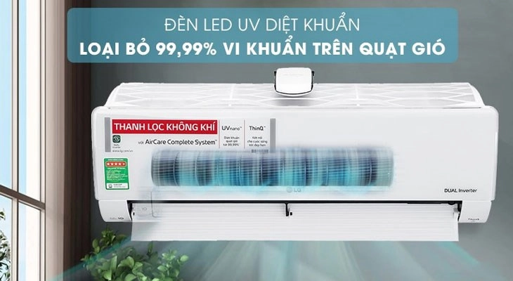 Máy lạnh LG công suất 1.5 HP giúp mang đến bầu không khí sạch, trong lành