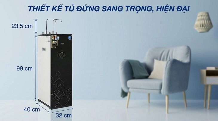 Máy lọc nước RO nóng nguội lạnh Karofi KAD-X39 10 lõi sở hữu thiết kế sang trọng, hiện đại