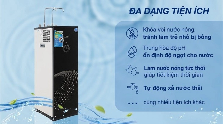 Máy lọc nước RO nóng nguội lạnh Karofi KAD-X60 sở hữu đa dạng tiện ích khác nhau