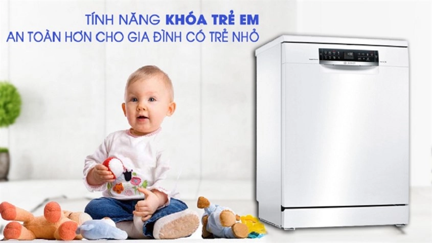 Khóa chống trượt trên máy rửa chén Bosch an toàn cho các gia đình có trẻ nhỏ Khóa chống trượt trên máy rửa chén Bosch an toàn cho các gia đình có trẻ nhỏ