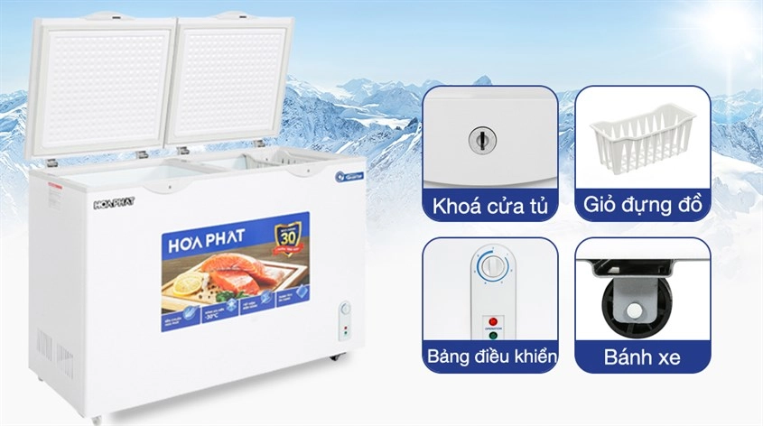 Tủ đông Hòa Phát Inverter 271 Lít HPF BD8271 sở hữu 2 ngăn đông giúp làm lạnh nhanh Tủ đông Hòa Phát Inverter 271 Lít HPF BD8271 sở hữu 2 ngăn đông giúp làm lạnh nhanh