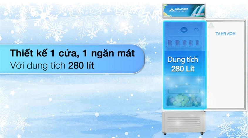 Tủ mát Hòa Phát 280 Lít HSC 700F1R1 thiết kế 1 cửa tiện lợi, phù hợp cho các tiệm tạp hóa Tủ mát Hòa Phát 280 Lít HSC 700F1R1 thiết kế 1 cửa tiện lợi, phù hợp cho các tiệm tạp hóa