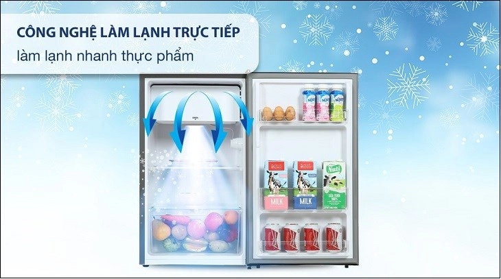 Tủ lạnh Electrolux 94 Lít EUM0930AD-VN được trang bị công nghệ làm lạnh trực tiếp, hỗ trợ làm lạnh thực phẩm nhanh chóng