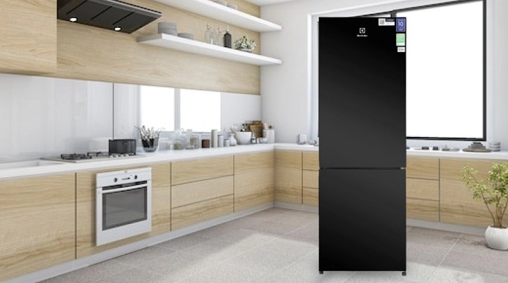 Tủ lạnh Electrolux Inverter 253 Lít EBB2802K-H sở hữu thiết kế với màu đen đơn giản