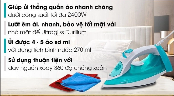  Bàn ủi hơi nước Tefal FV3910E0 2400W được trang bị nhiều tiện ích tiện lợi, đáp ứng tối đa nhu cầu sử dụng cho người dùng