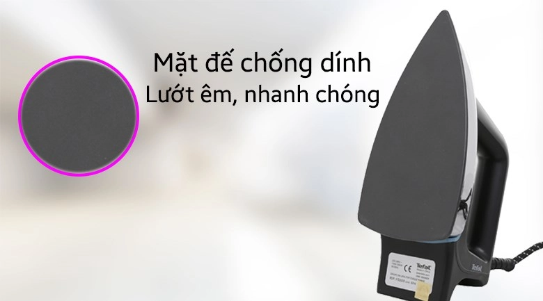 Bàn ủi khô Tefal FS2920L0 1200W sở hữu mặt đế chống dính giúp lướt êm trên mọi chất liệu vải