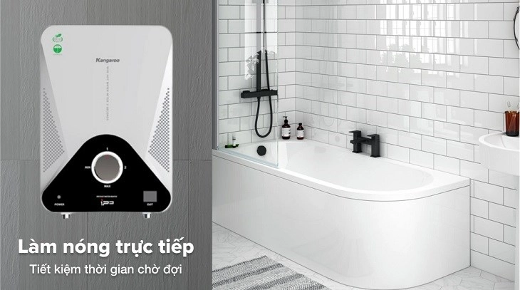Máy nước nóng trực tiếp Kangaroo 4000W KG589GP giúp làm nóng nước nhanh trong khoảng 2 giây