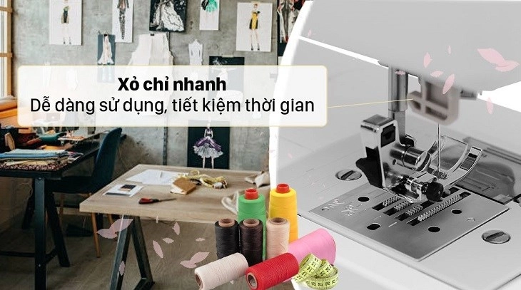 Máy may điện tử gia đình Brother FS60X được trang bị tiện ích xỏ chỉ nhanh giúp tiết kiệm thời gian đáng kể
