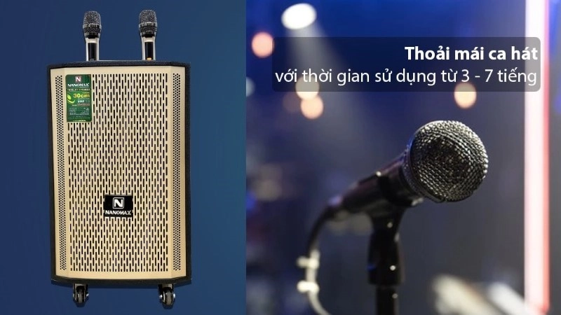 Loa Nanomax được trang bị pin có thời lượng sử dụng lớn Loa Nanomax được trang bị pin có thời lượng sử dụng lớn