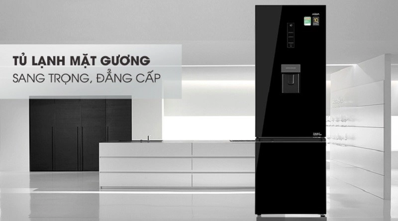 Tủ lạnh Aqua Inverter 320 lít AQR-B379MA(WGB) có kiểu dáng cao và sâu sẽ hài hòa với tổng thể không gian bếp Tủ lạnh Aqua Inverter 320 lít AQR-B379MA(WGB) có kiểu dáng cao và sâu sẽ hài hòa với tổng thể không gian bếp