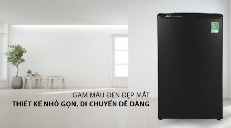 Tủ lạnh Aqua 90 lít AQR-D99FA(BS) thuộc dòng tủ lạnh mini có thiết kế nhỏ gọn Tủ lạnh Aqua 90 lít AQR-D99FA(BS) thuộc dòng tủ lạnh mini có thiết kế nhỏ gọn