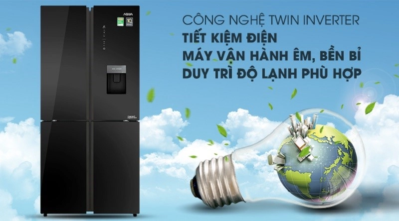 Tủ lạnh Aqua Inverter 456 lít AQR-IGW525EM GB sở hữu công nghệ tiết kiệm điện hiện đại Tủ lạnh Aqua Inverter 456 lít AQR-IGW525EM GB sở hữu công nghệ tiết kiệm điện hiện đại
