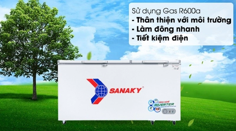 Tủ đông Sanaky 530 lít VH-6699HY3 sử dụng gas R600a an toàn thân thiện với môi trường
