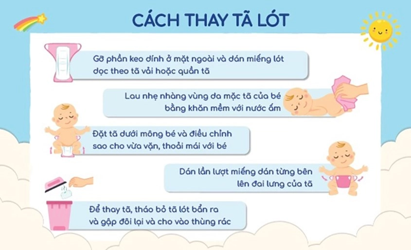 Cách thay miếng lót sơ sinh Bobby