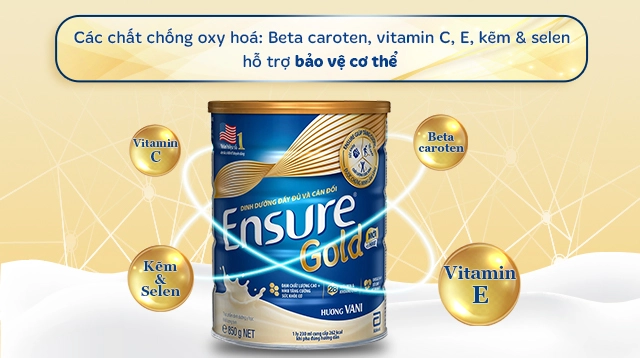 Chất chống oxy hoá - Sữa bột Ensure Gold hương vani 850g