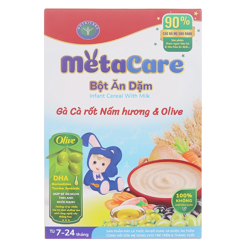 Bột ăn dặm MetaCare gà, cà rốt, nấm hương và olive hộp 200g (7 - 24 tháng)-1