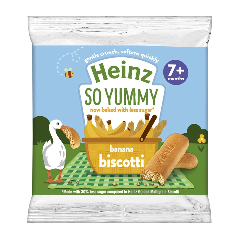 Bánh quy ăn dặm Heinz Biscotti vị chuối ít đường gói 60g (từ 7 tháng)-1
