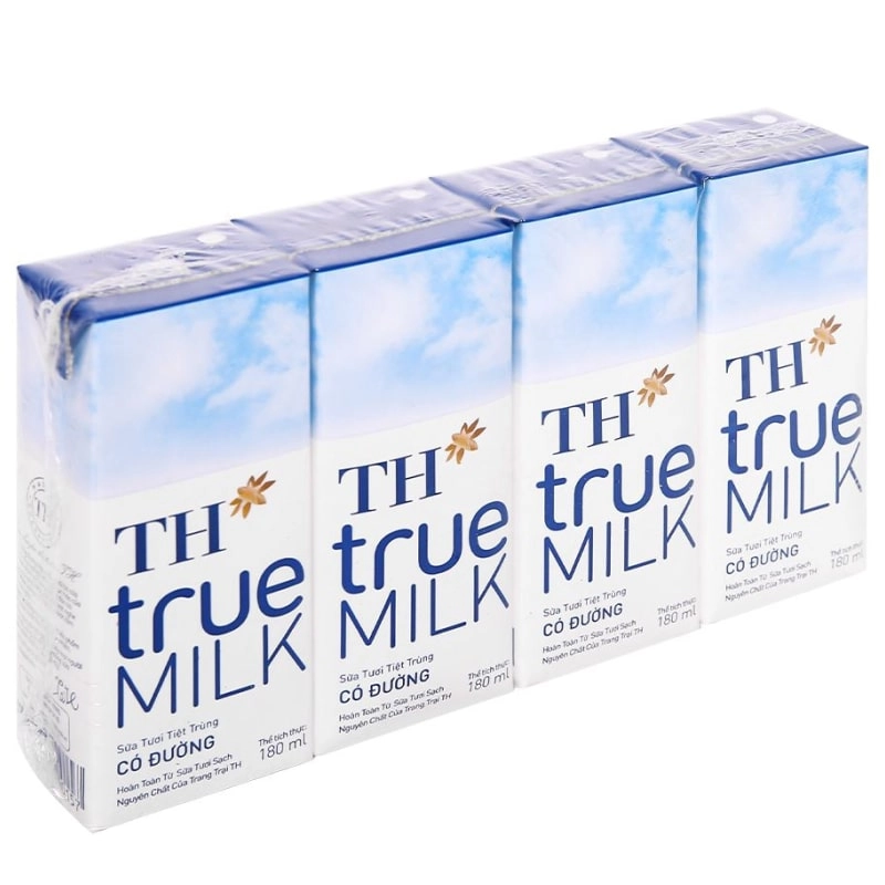 Lốc 4 hộp sữa tươi TH true MILK có đường 180 ml (từ 1 tuổi)-1