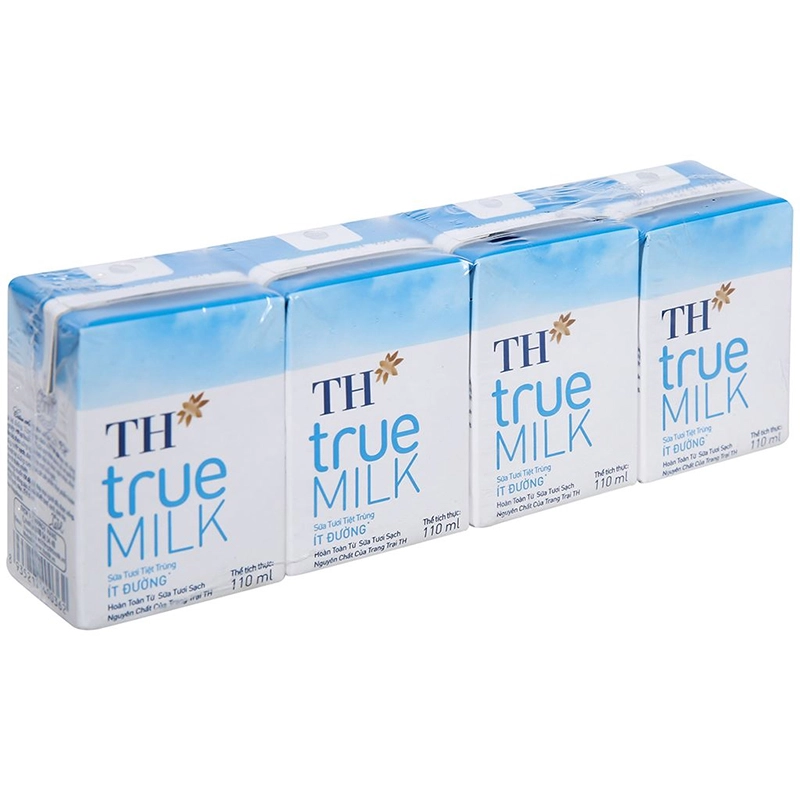Lốc 4 hộp sữa tươi TH true MILK ít đường 110 ml (từ 1 tuổi)-1