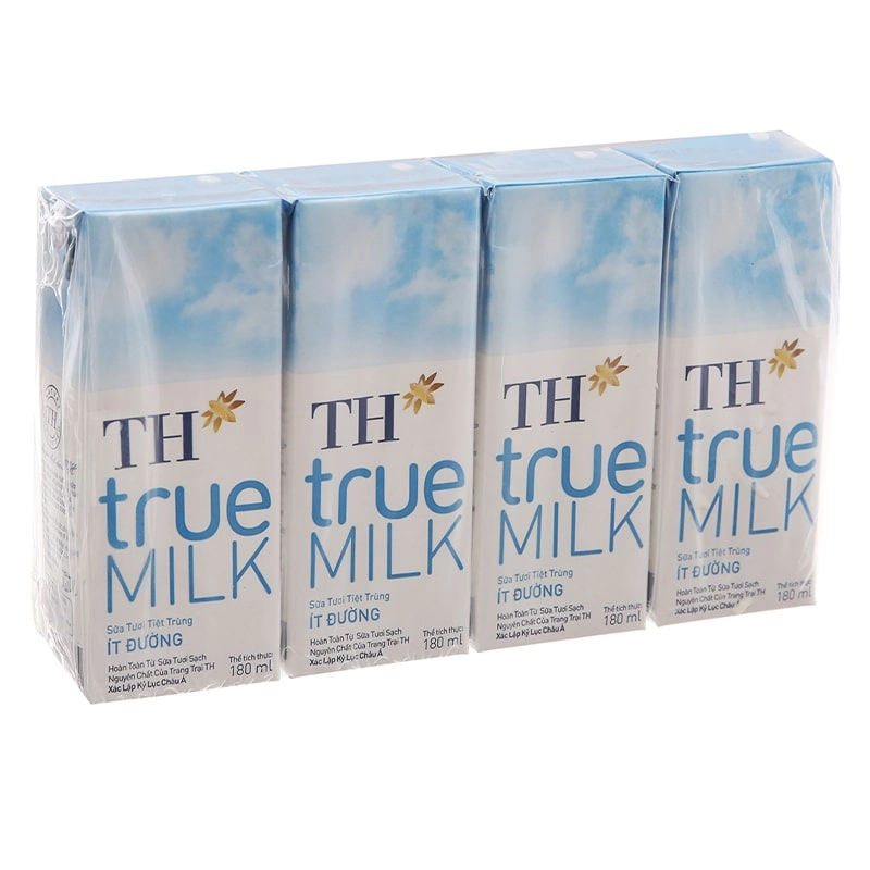 Lốc 4 hộp sữa tươi TH true MILK ít đường 180 ml (từ 1 tuổi)-1