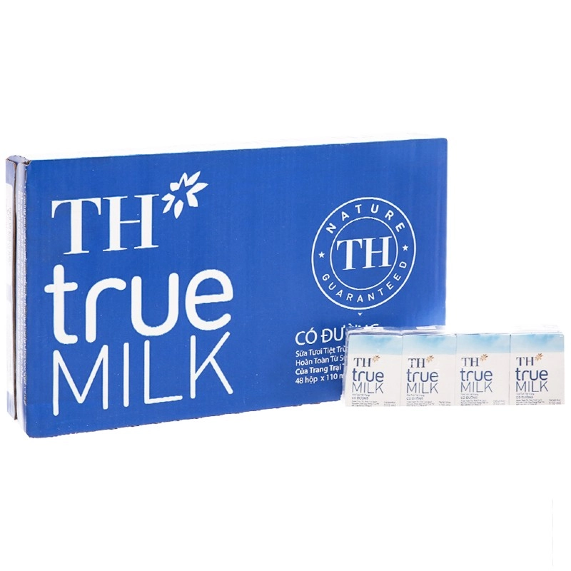 Thùng 48 hộp sữa tươi tiệt trùng có đường TH true MILK 110ml - 1