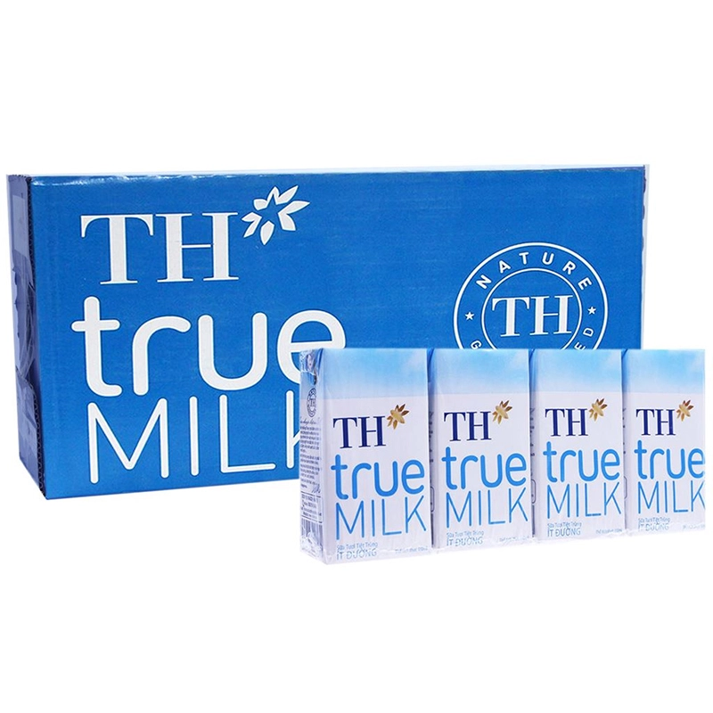Thùng 48 hộp sữa tươi tiệt trùng ít đường TH true MILK 110ml - 1