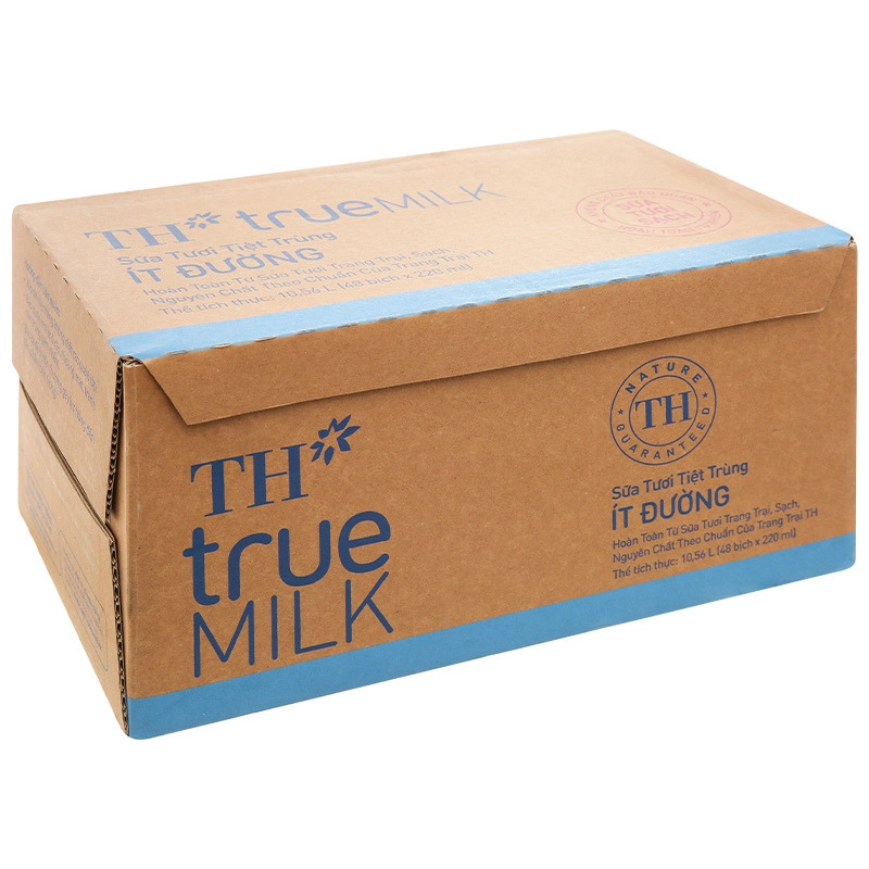 Thùng 48 bịch sữa tươi TH true MILK ít đường 220 ml (từ 1 tuổi)-1