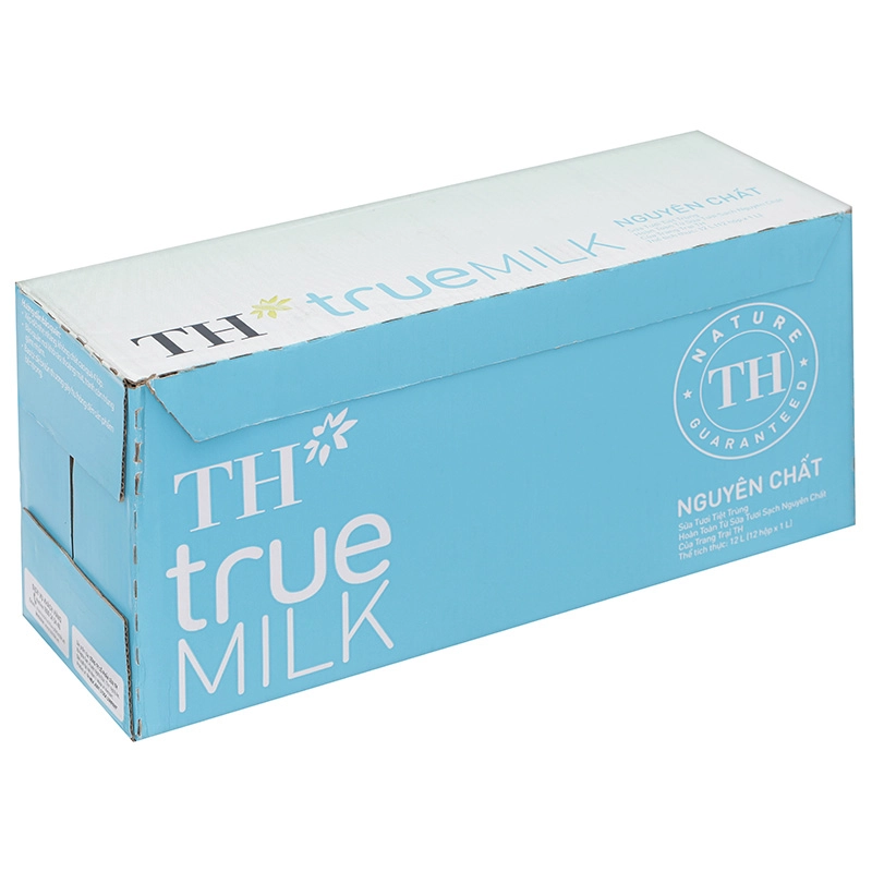 Thùng 12 hộp sữa tươi TH true MILK không đường 1 lít-0