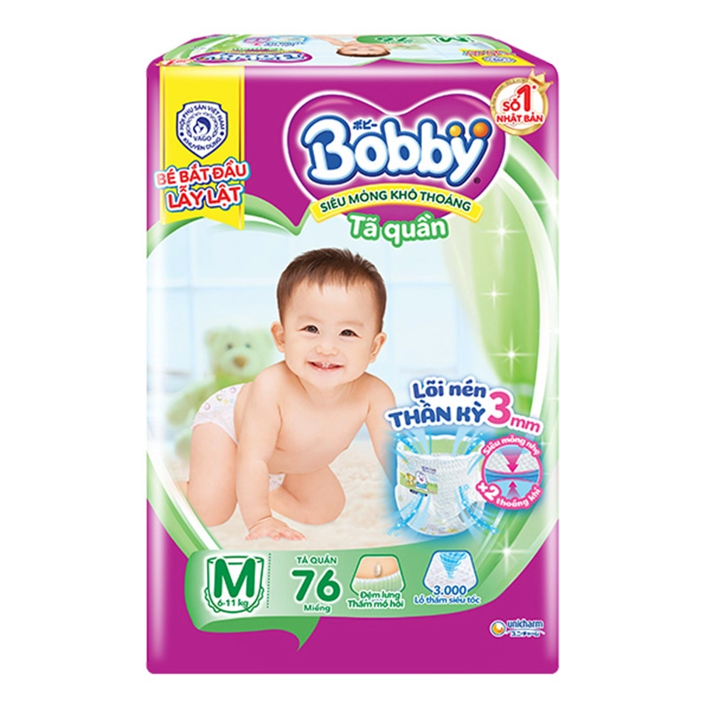Tã quần Bobby size M 76 miếng (6 - 11 kg)-1