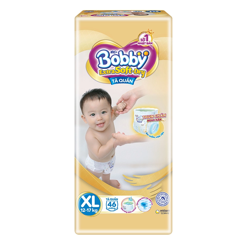 Tã quần Bobby Extra Soft-Dry size XL 46 miếng (12 - 17 kg)-1