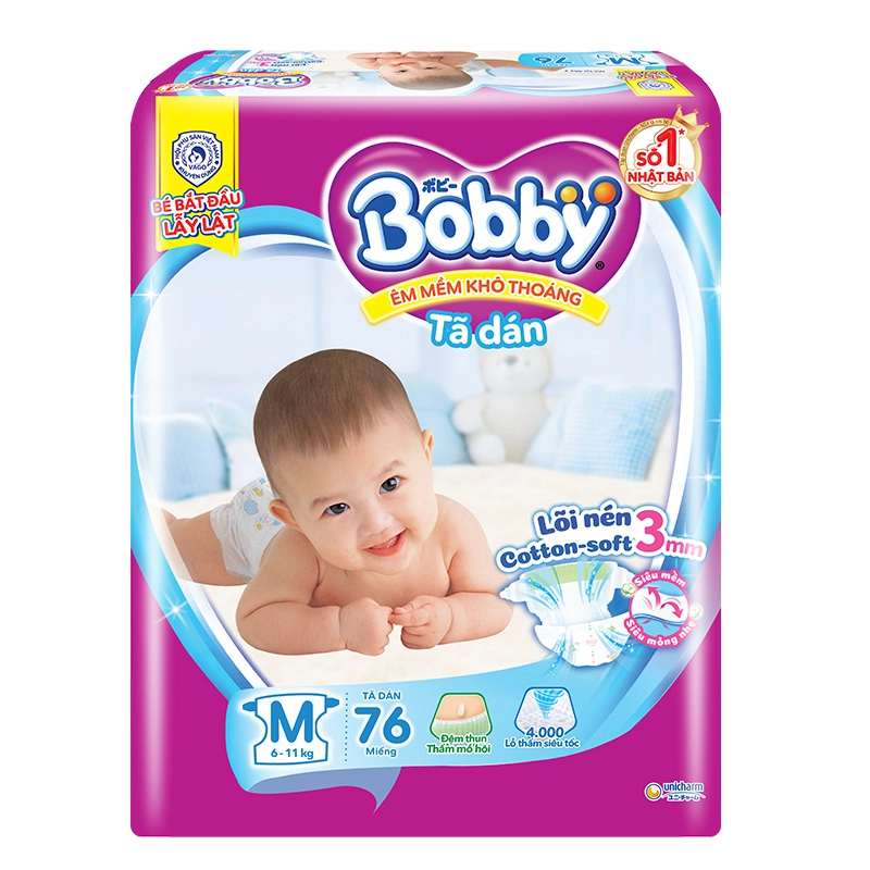 Tã dán Bobby size M 76 miếng (6 - 11 kg)-1