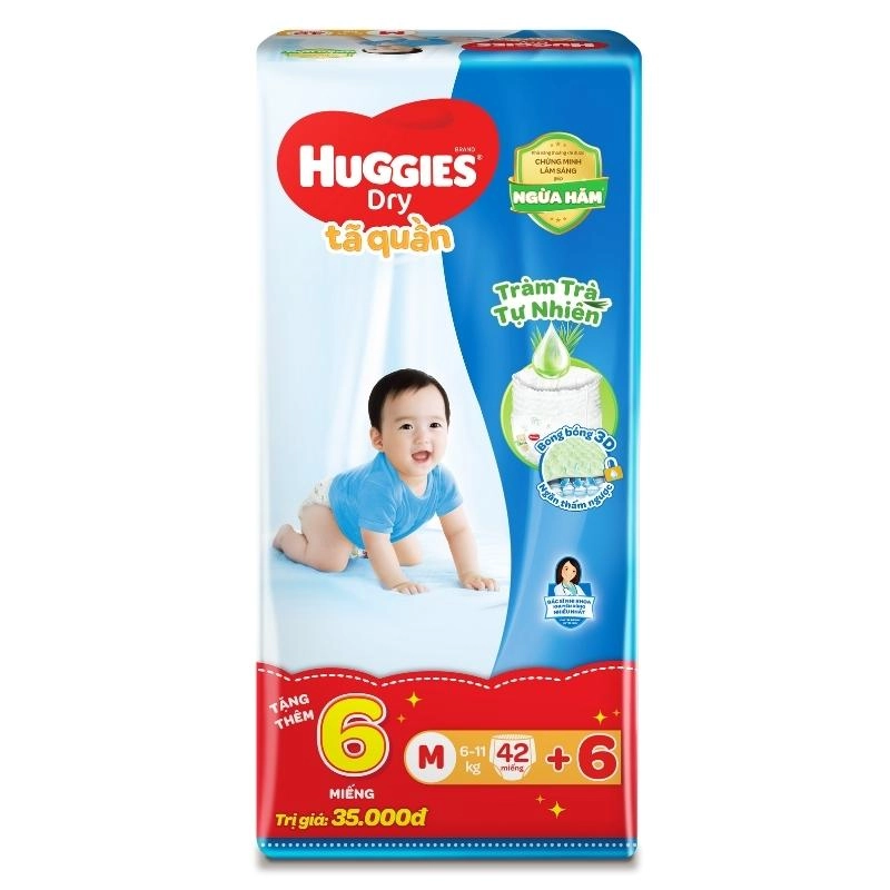 Tã quần Huggies Dry size M 48 miếng (6 - 11 kg)-1