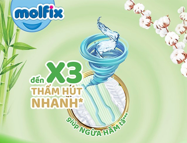 Tã quần Molfix thiên nhiên size XXL 56 miếng (15 - 25 kg) - Thấm hút