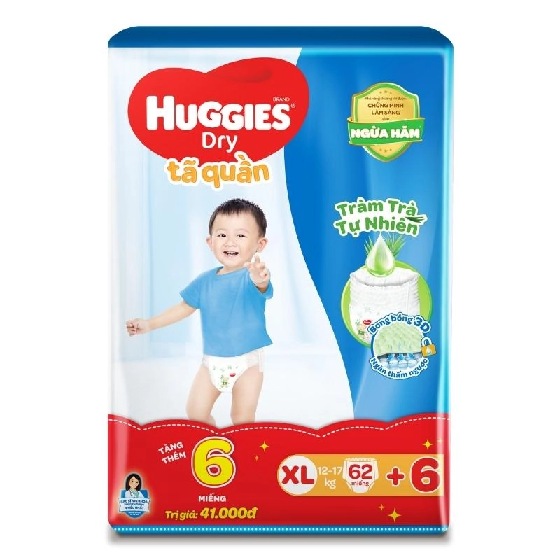 Tã quần Huggies Dry size XL 68 miếng (12 - 17 kg)-1
