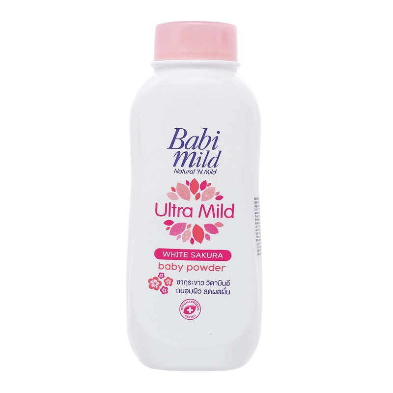 Phấn thơm cho bé Babi Mild White Sakura 180g-1