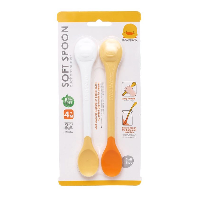 Bộ 2 Muỗng ăn dặm Piyo Piyo đầu mềm cho bé (4+ tháng tuổi) - 1
